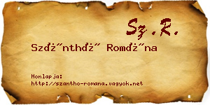 Szánthó Romána névjegykártya